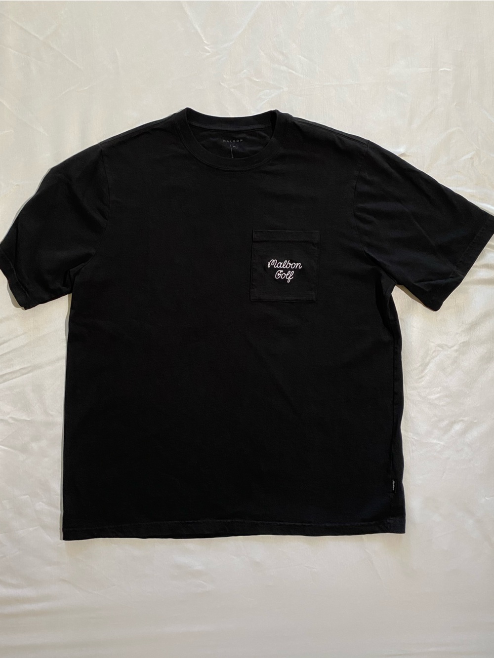 Malbon Black Embroidered Pocket Tee Shirt New